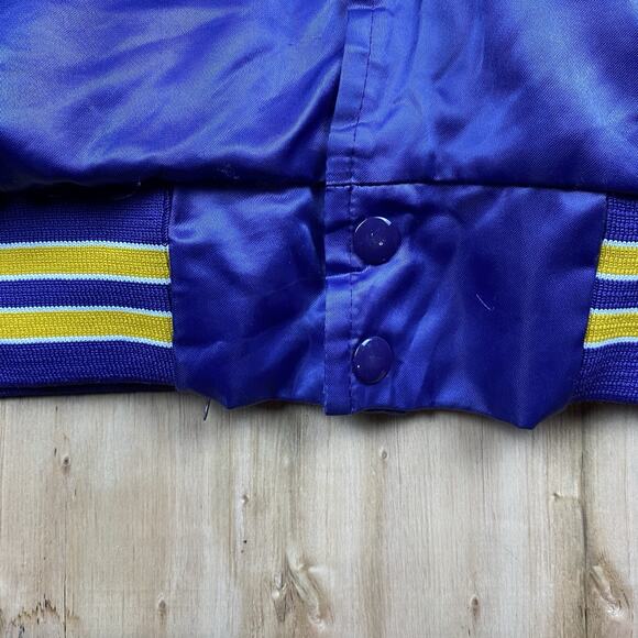 Vintage Chalk Line Minnesota Vikings Satin Bomber Jacket NFL Purple Large - Picture 3 of 13